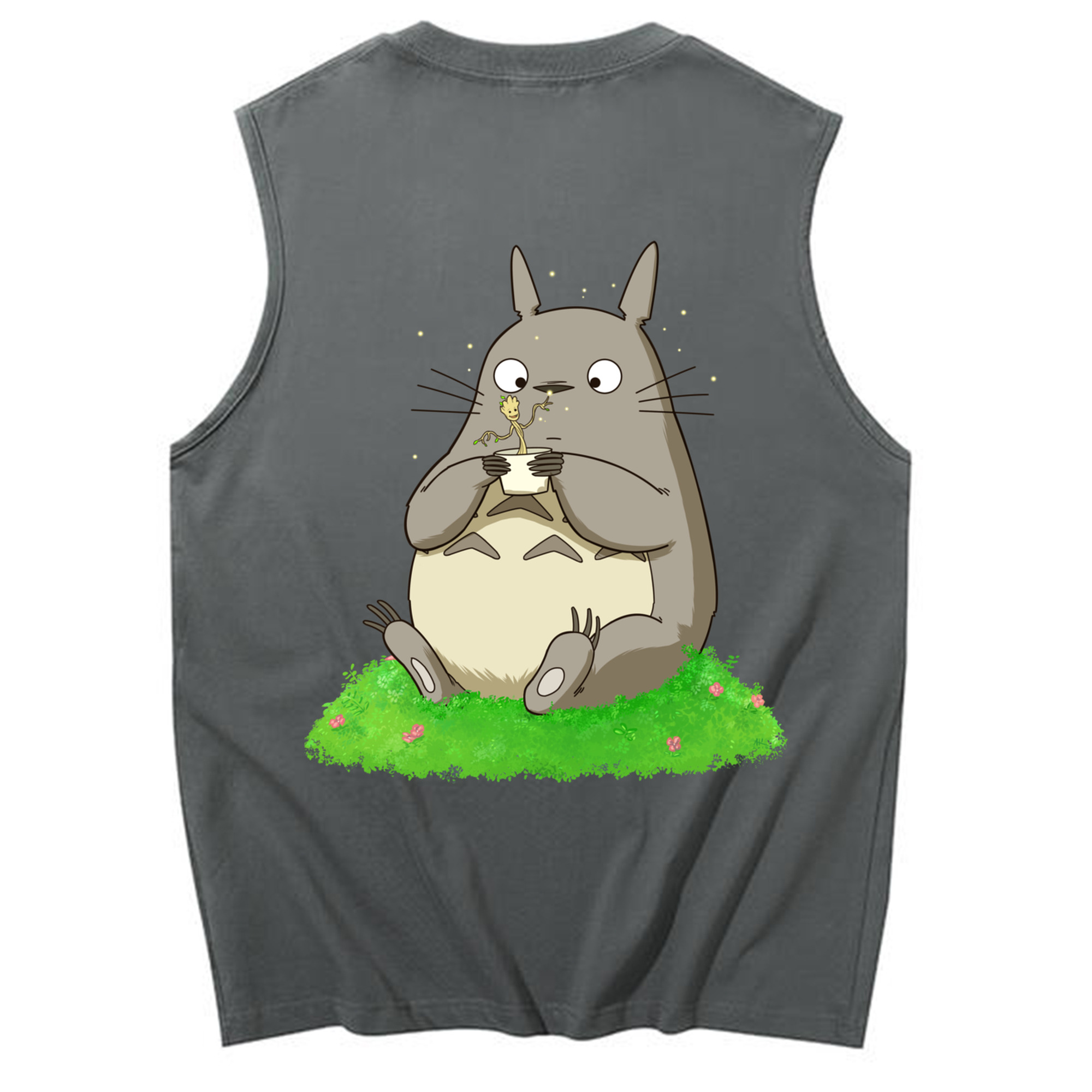 （画像用） となりのトトロ 草壁メイ 草壁サツキ My Neighbor Totoro Satsuki Kusakabe Mei Kusakabe コットン100％タンクトップ（背面プリント）